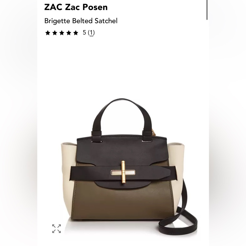 ZAC Zac Posen Black, Cream, and Olive Satchel